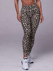 Leopard Print Sports Leggings High Waist Stretch Skinny Running Pants