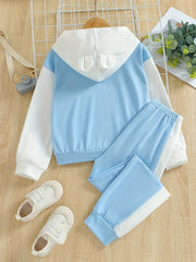 Girl's PANDA Print 2pc Hoodie & Sweatpants Set for Spring/Fall