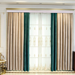 Thick Flannelette Blackout Curtain Fabric for Bedroom and Living Room