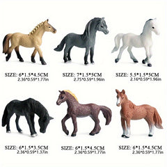 6pcs Farm Pony Animal Model Set Educational Toy Gift