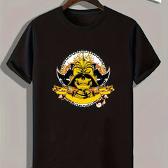 Skull Print Men's Graphic T-shirt for Summer