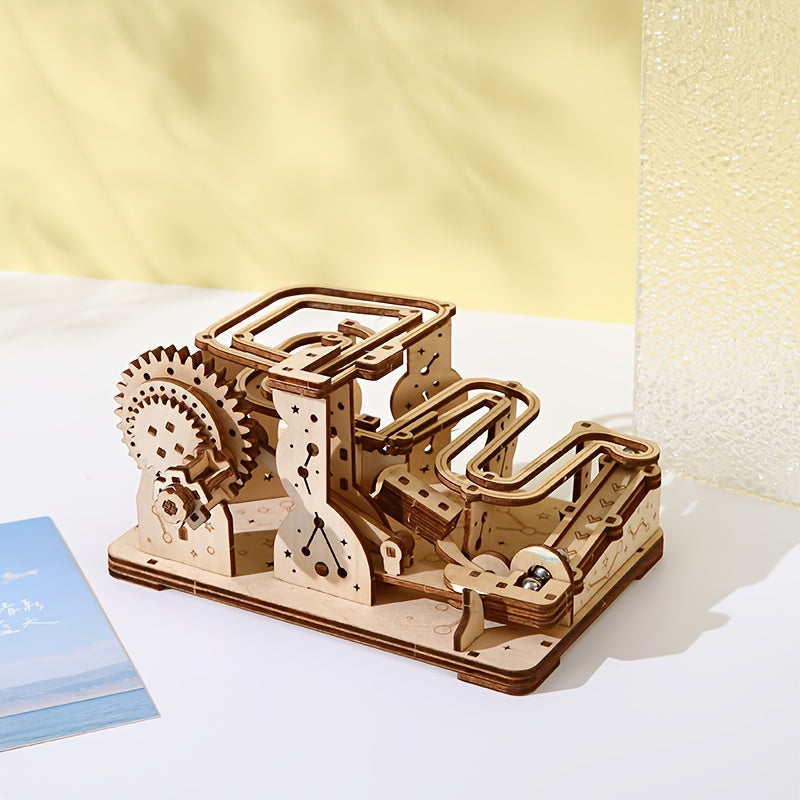 Wooden Mechanical Track Roller 3D Puzzle DIY Toy