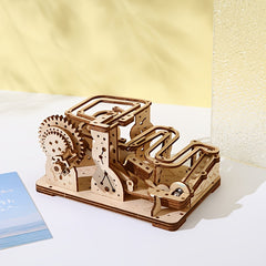 Wooden Mechanical Track Roller 3D Puzzle DIY Toy