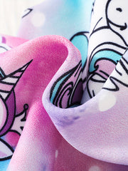 Girls' Unicorn Cartoon Pants Full Print Jogger Outwear Kids Outfit