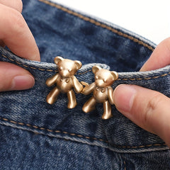 1pair Bear Waist Button Pin Nail Seam Removable Pants