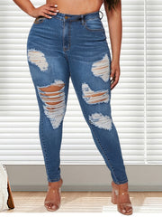 High Rise Skinny Denim Jeans Women's Plus High Stretch Casual Jeans