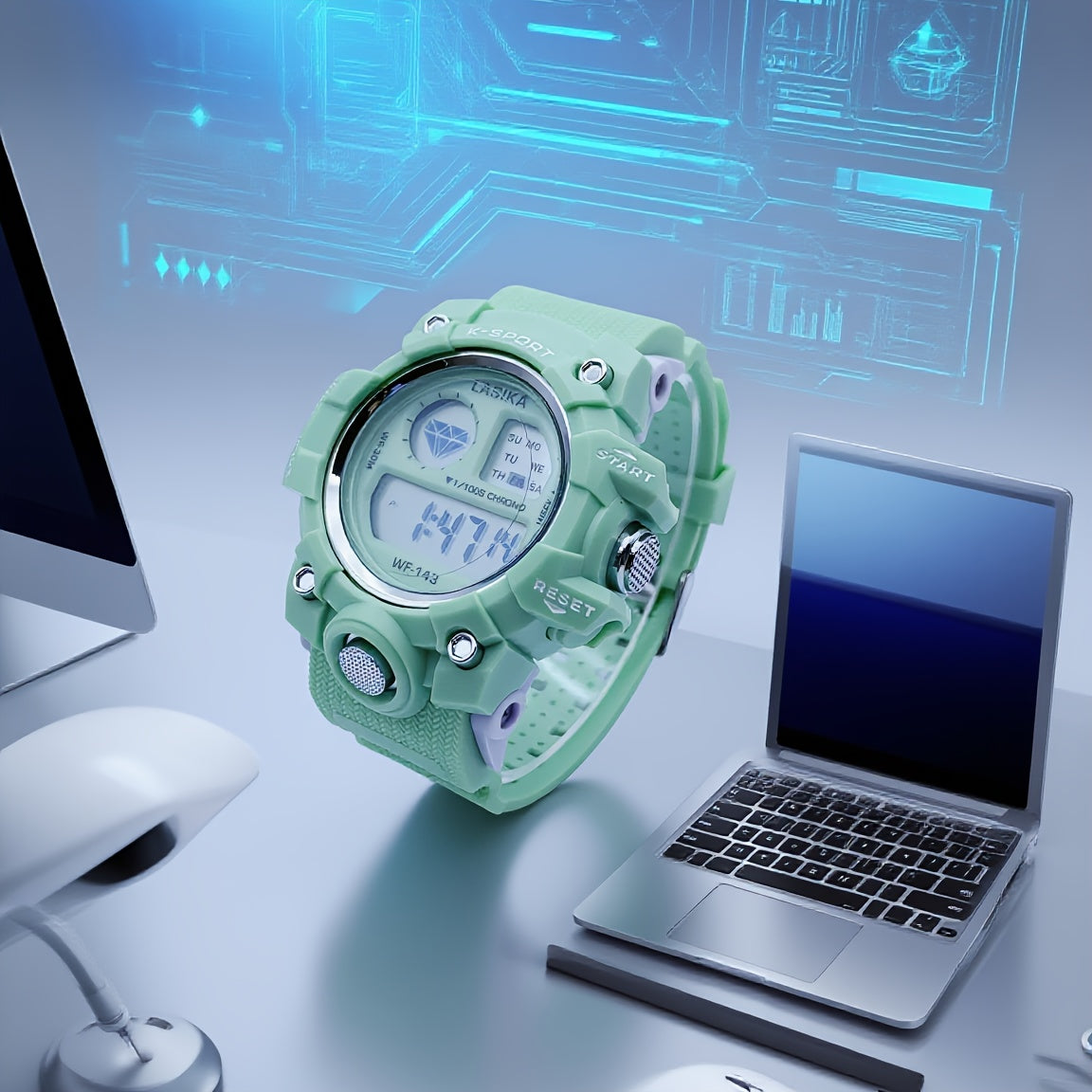 Kids Waterproof Digital Watch, Boys and Girls Wristwatch with Alarm, Ages 8-16