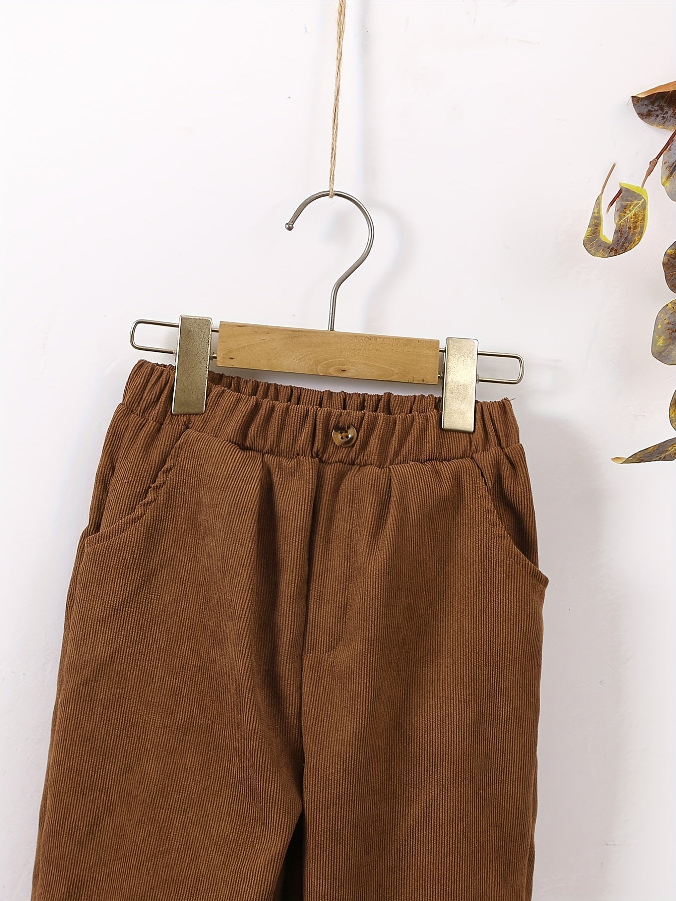 Boys Soft Corduroy Long Pants with Pocket