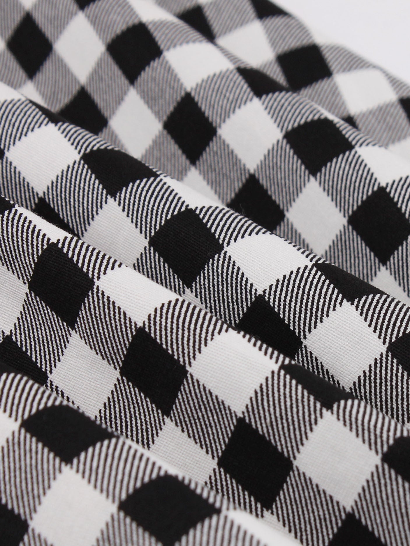 Gingham Print V-Neck A-Line Dress