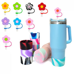 Tumbler Silicone Sleeve & Reusable Straws Set