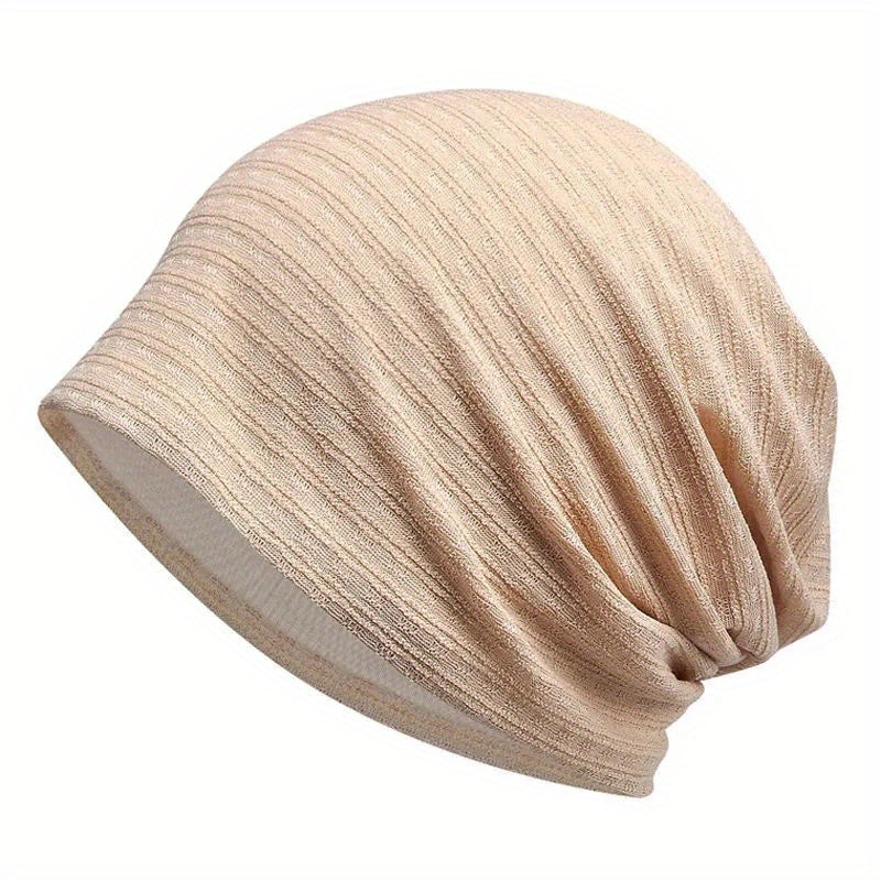 Floral Elastic Slouchy Beanie Soft Lightweight Skull Cap