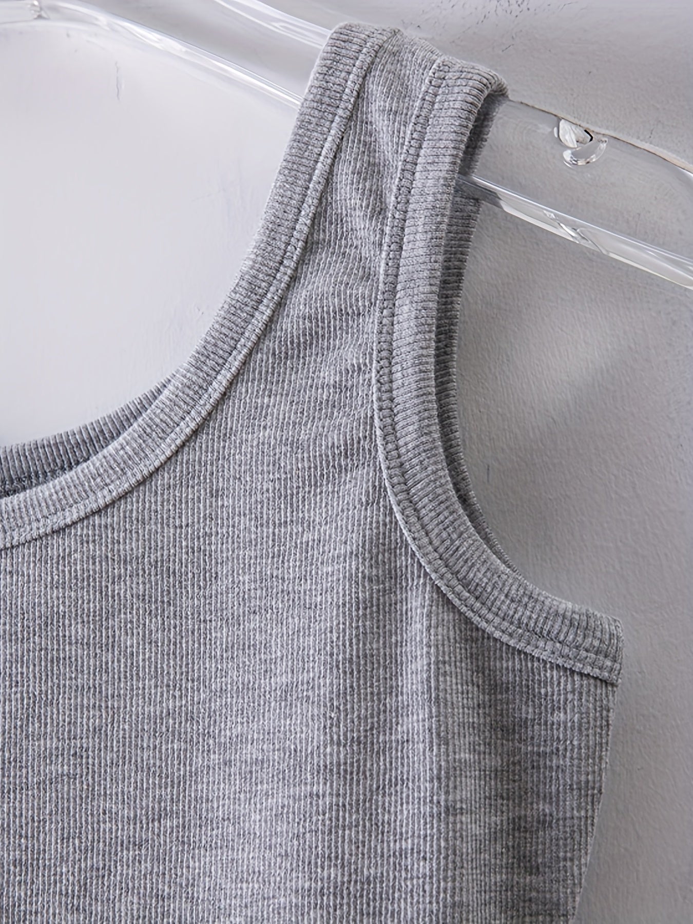 Slim Tank Top Solid Crew Neck Sleeveless Casual Summer Women's Clothing
