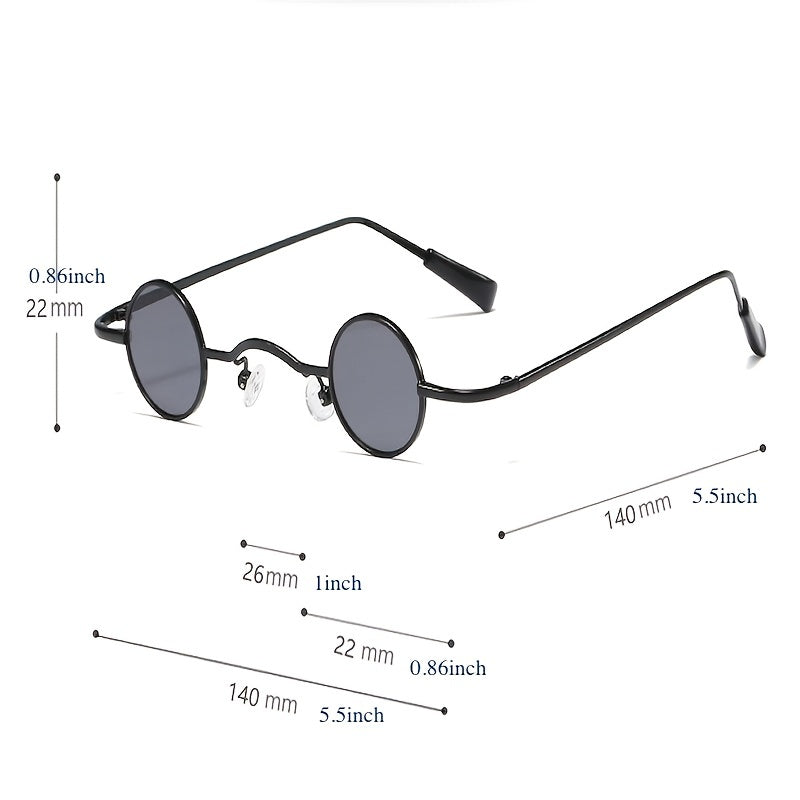 Men's Small Round Frame Sunglasses Hip Hop Style Mixed Glasses