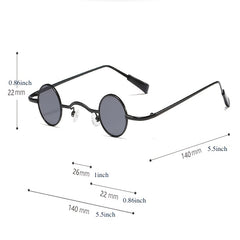 Men's Small Round Frame Sunglasses Hip Hop Style Mixed Glasses