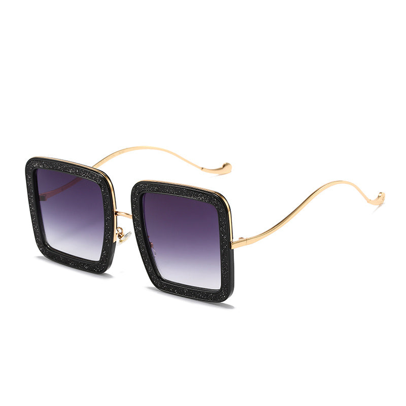 Glitter Diamond Square Frame Sunglasses