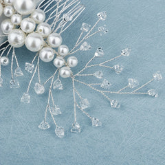 Crystal Pearl Hair Comb Wedding Headwear Hair Pin Bridal Accessory