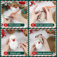 Christmas Gnome Crochet Kit Pumpkin Ghost Dwarf Crocodile Hand Knitting Beginner