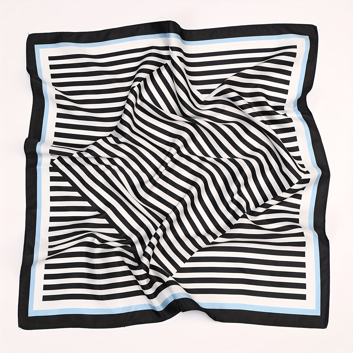 Striped Bandana Classic Print Square Scarf Head Wrap Women Satin Neckerchief Hai