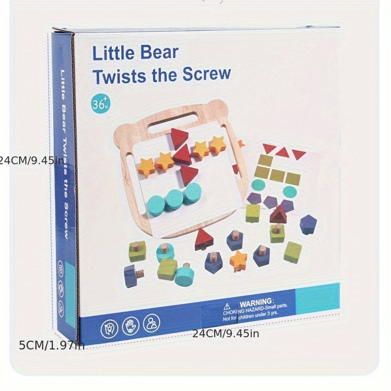Wooden Teddy Bear Shape Matching Toy for Boys and Girls