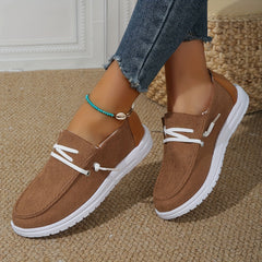 Women's Corduroy Boat Shoes Flat Low Comfy Casual Walking