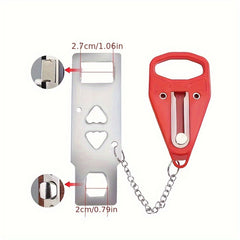 1pc Portable Door Lock 2 Hole Removable Lock Travel Home Hotel Safety