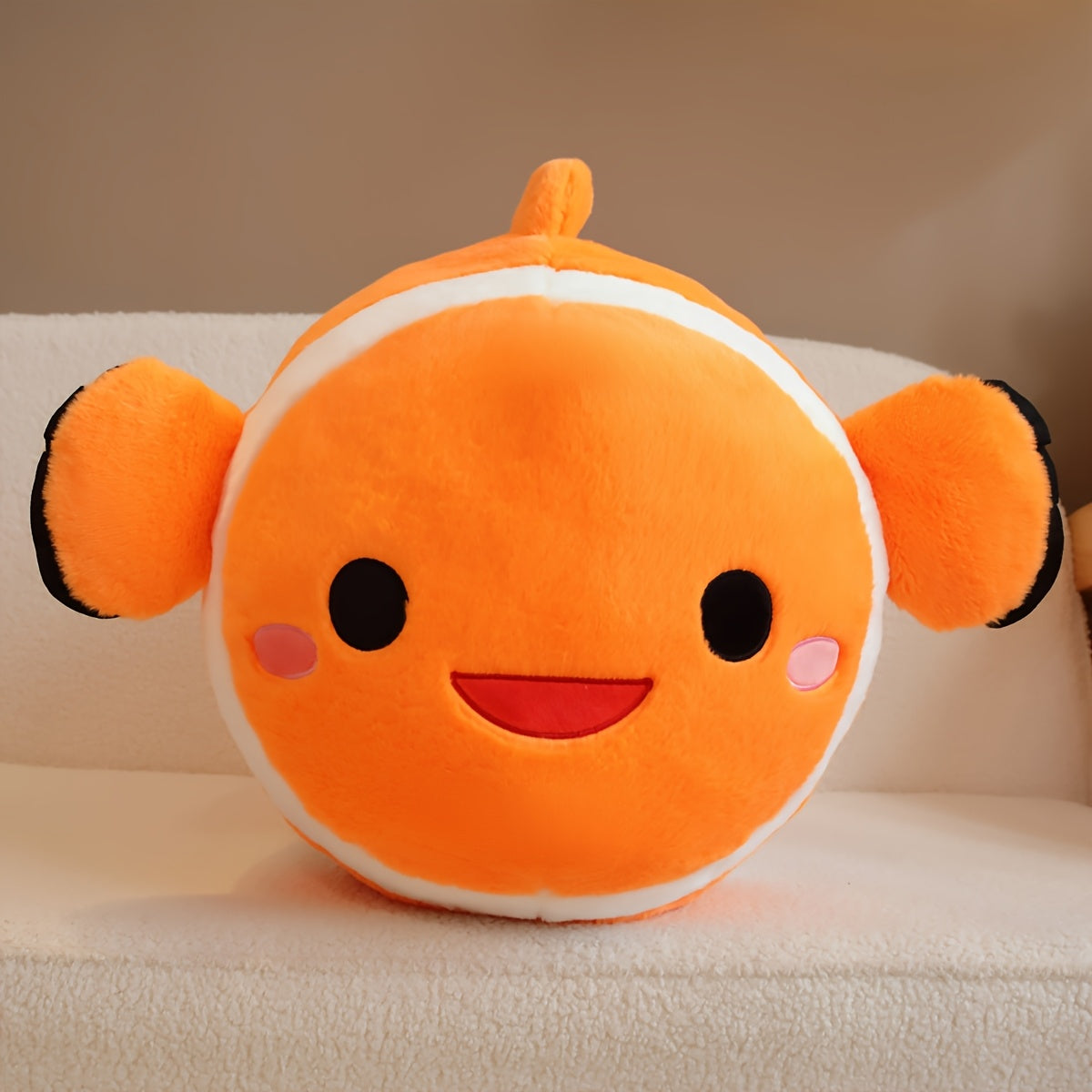 Orange Clownfish Plush Toy Soft Polyester Ocean Series Pillow
