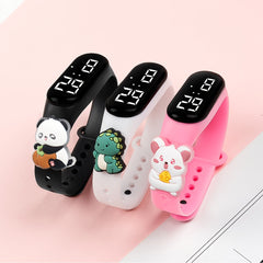 3pcs Animal Kids Watch Set Cartoon LED Bracelet Watch Case