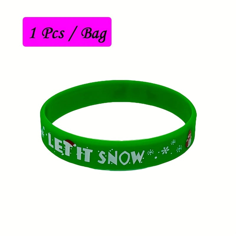 Christmas Themed Silicone Bracelet - Holiday Party Decoration