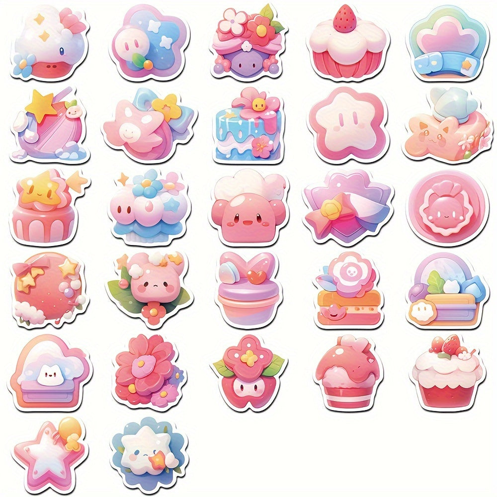 56pcs Cartoon Waterproof Stickers for Journals, Phone Cases, Water Bottles