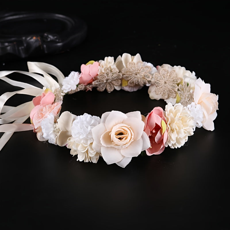 Flower Bridal Headband Hairband Tiara for Women Bride Wedding