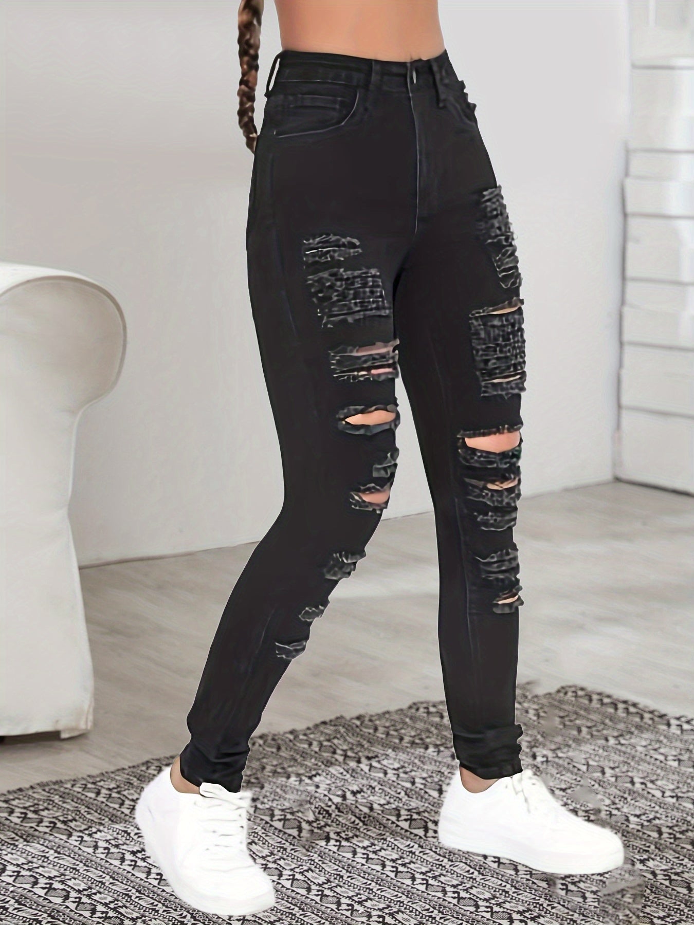 Women's Ripped Skinny Y2K Jeans