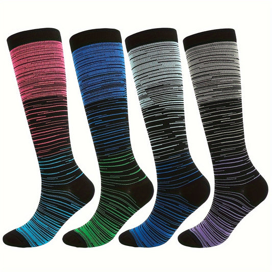 4 Pairs Copper Compression Socks for Women & Men 15-25 mmHg