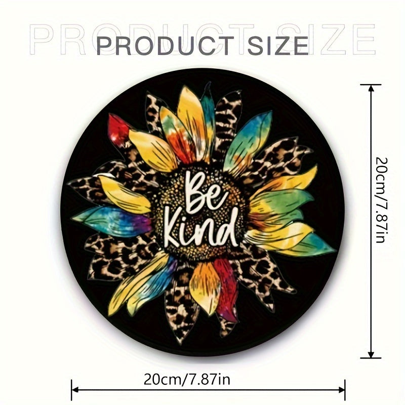 Leopard Sunflower Mouse Pad Round Laptop Game Office Anti Slip Waterproof