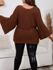 Bell Sleeve Loose Fit Sweater Women's Casual Sweater