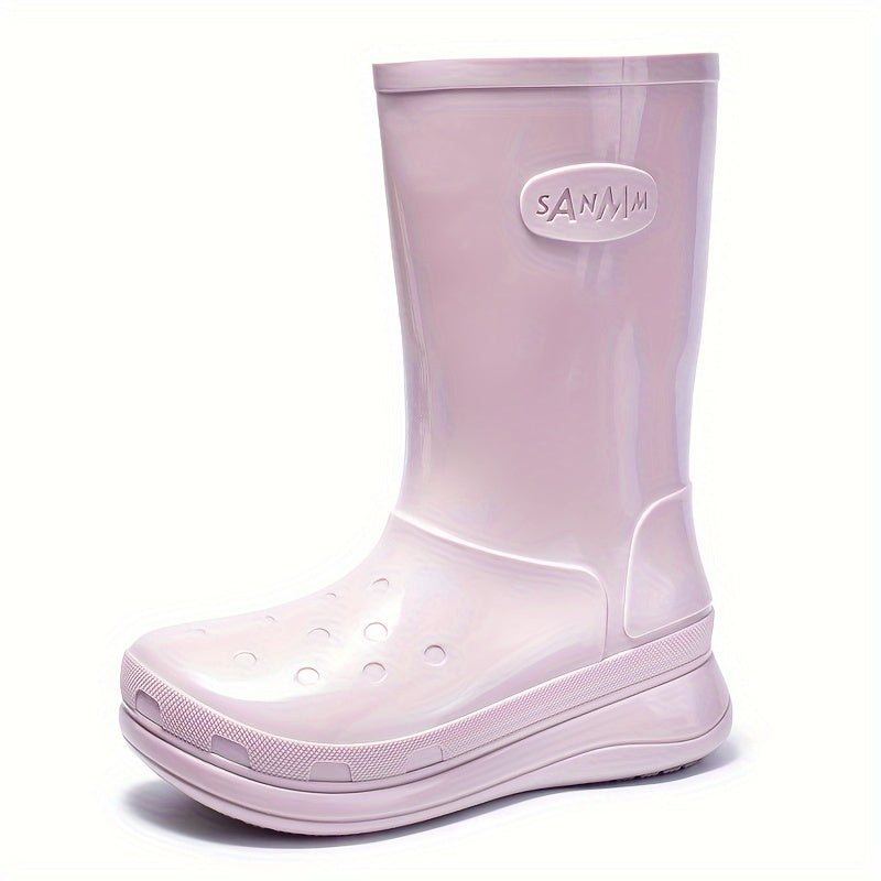 Medium Tube Rain Boots Women Waterproof Outdoor Garden Water Shoes
