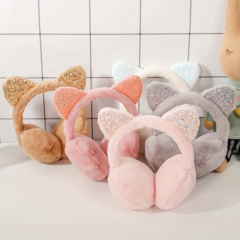 Cat Ears Plush Winter Earmuffs Outdoor Ear Warmer