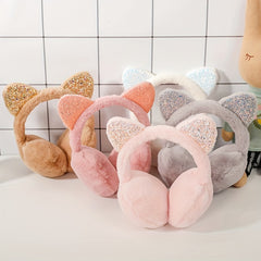 Cat Ears Plush Winter Earmuffs Outdoor Ear Warmer