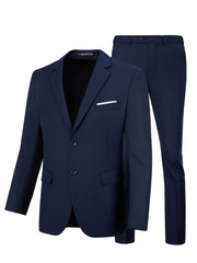 Men's 3-Piece Two-Button Jacket & Vest & Pants Suit Set