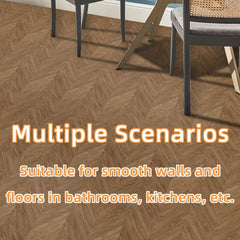 4pcs Retro Wood Grain Floor Wall Stickers Adhesive Non Slip Self Decorative