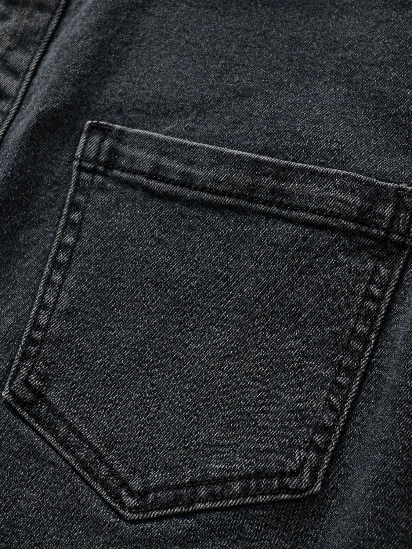 Men's Slim Denim Jacket Casual Crew Neck Top