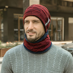 Urban Beanie Hat & Scarf Set Thick Fleece Skull Cap Halloween & Day of the Dead