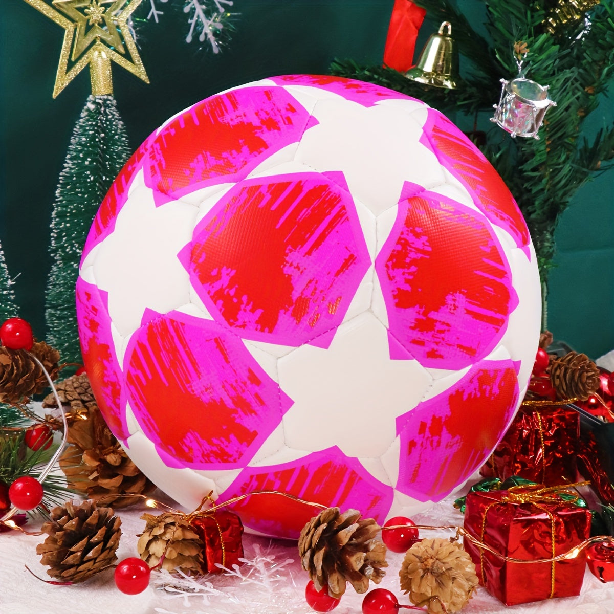 Seamless Soccer Ball With Pump Long-lasting Outdoor Football Halloween Gift
