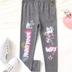 Toddler Girls Unicorn Leggings Stretchy Tight Fit Pants