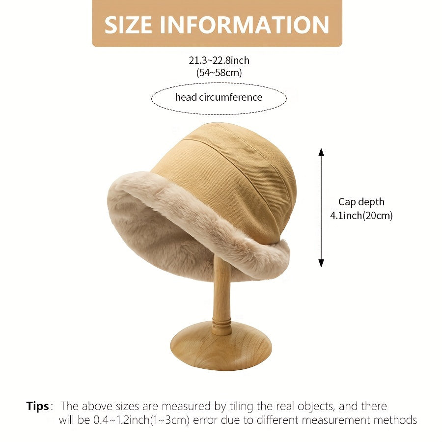Winter Plush Brim Hat Thickened Warm Keeping Hat Coldproof & Windproof
