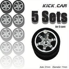 1/64 Wheels With Rubber Tires - 5 Sets for 5 Cars - Halloween Thanksgiving Chris