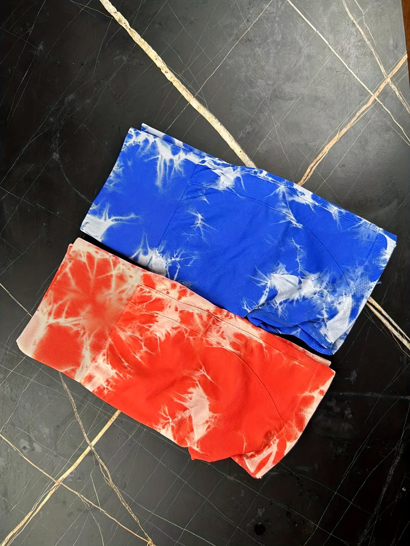 2pcs Tie Dye Hip Lifting Yoga Shorts for Women