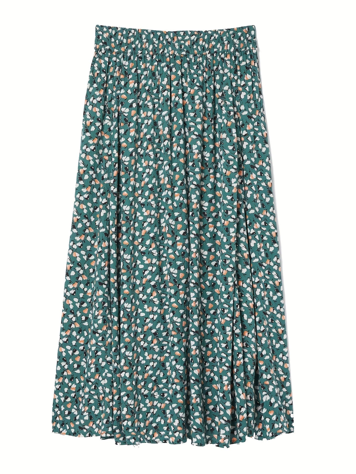 Floral Print Pleated Skirt for Spring & Summer Vacation