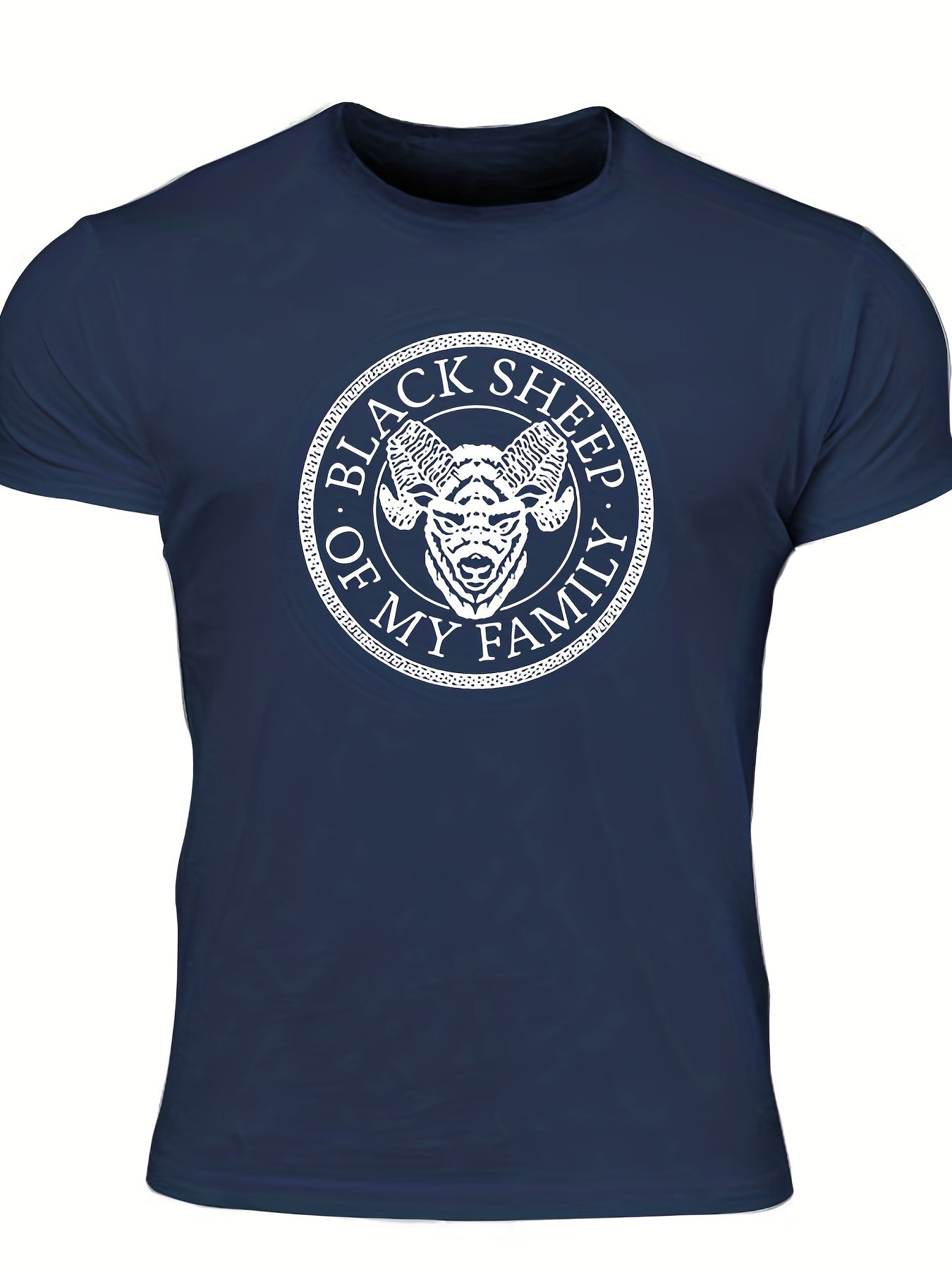 Family Sheep Men's Graphic Tee Crew Neck Shirt