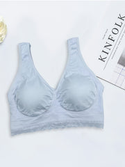 7pcs Lace Sports Bras Comfy Running Tank Bra Women's Underwear