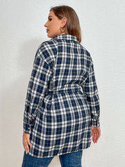 Women's Plus Size Preppy Style Long Sleeved Shirt